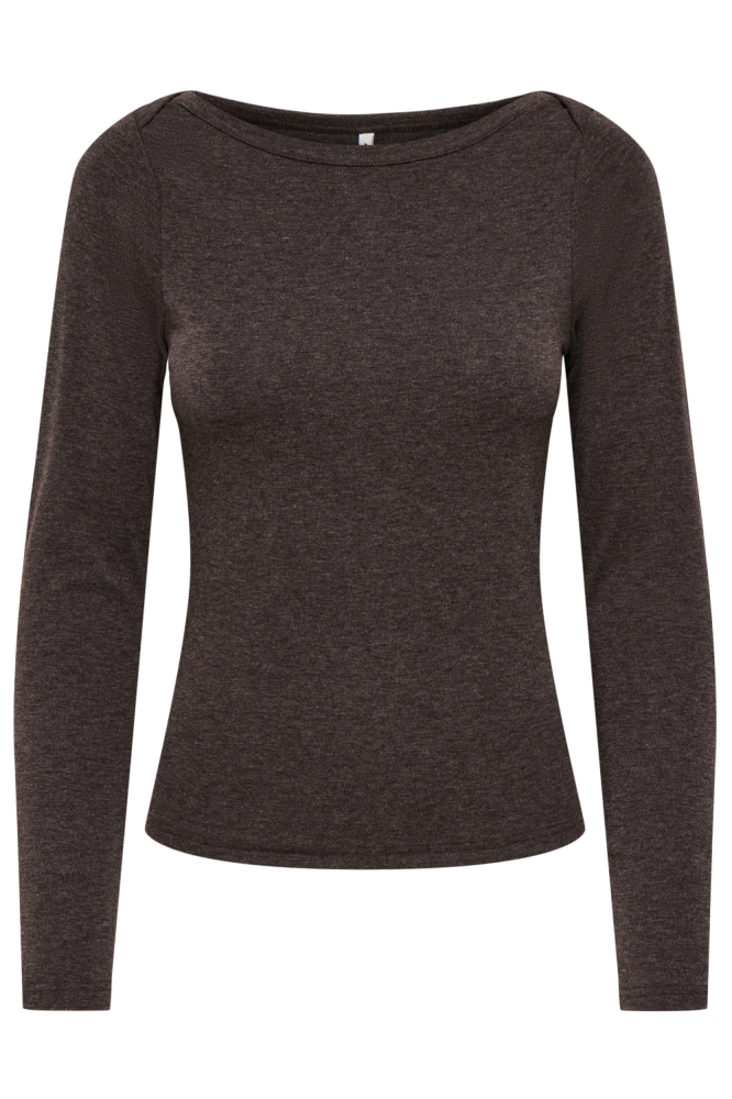 Only bruine dames t-shirt | Vooraanzicht