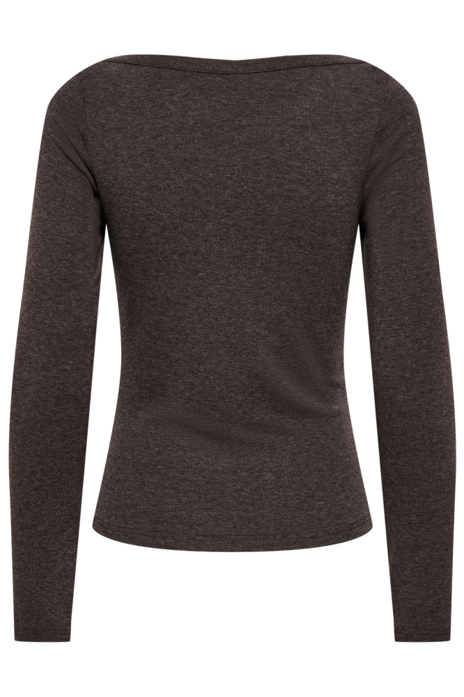 Only bruine dames t-shirt | Achteraanzicht