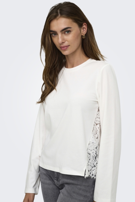 Only witte dames t-shirt | Model zijaanzicht