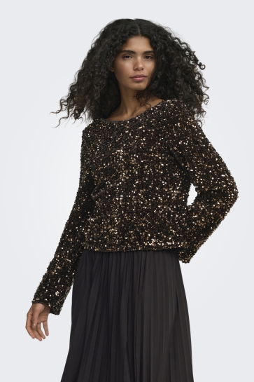Only onlconfidence l/s sequin bow top jr Bruin