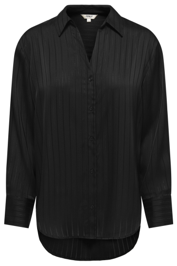 Only Blouse ONLLYRIA LS STRIPE SHIRT WVN 15385127 Black