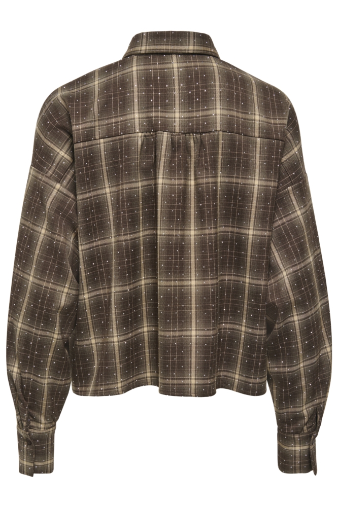 Only bruine dames blouse | Achteraanzicht