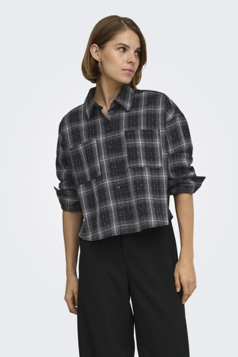 Only zwarte dames blouse | Model vooraanzicht