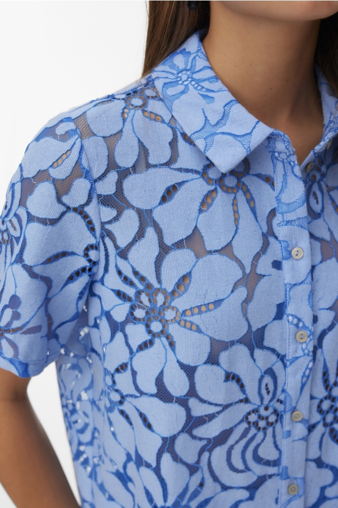 Vero Moda blauwe dames blouse | Close up