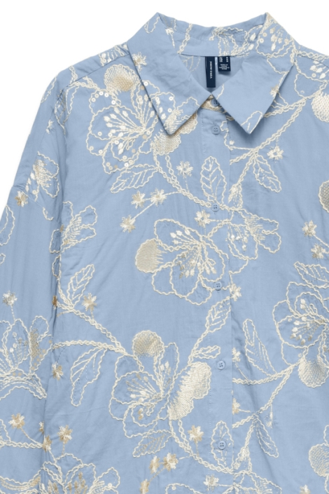 Vero Moda blauwe dames blouse | Close up