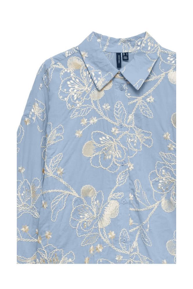 Vero Moda blauwe dames blouse | Close up