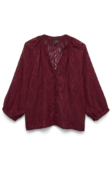 Vero Moda Blouse VMTHURSDAY 3/4 V-NECK SHIRT WVN 10348042 Biking Red/Leaves