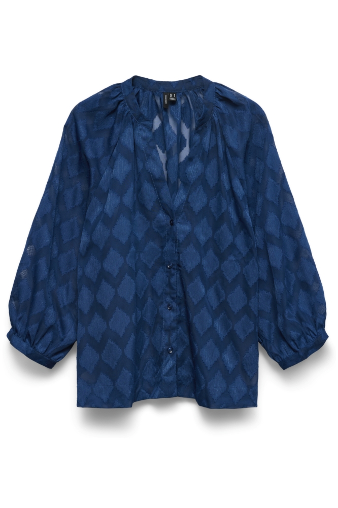 Vero Moda blauwe dames blouse | Vooraanzicht