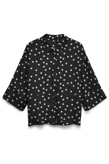 Vero Moda Blouse VMELISA 3/4 SHIRT WVN 10347959 Black/Snow white dot