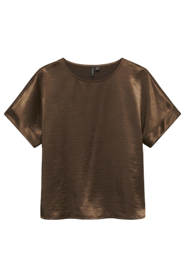 Vero Moda vmelisabeth ss o-neck top exp Bruin