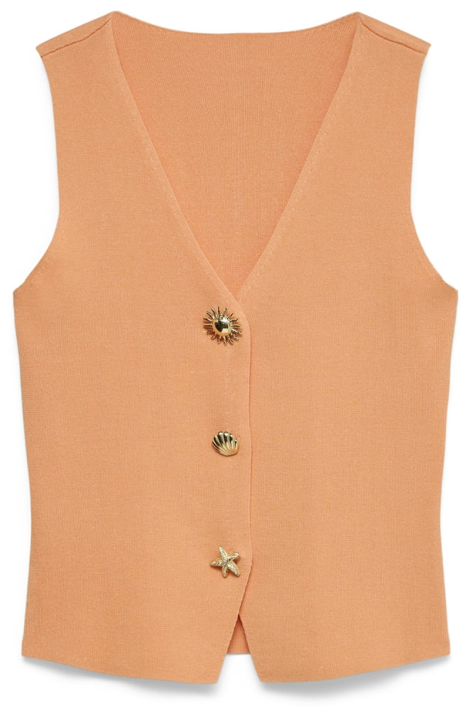 Vero Moda oranje dames top | Vooraanzicht