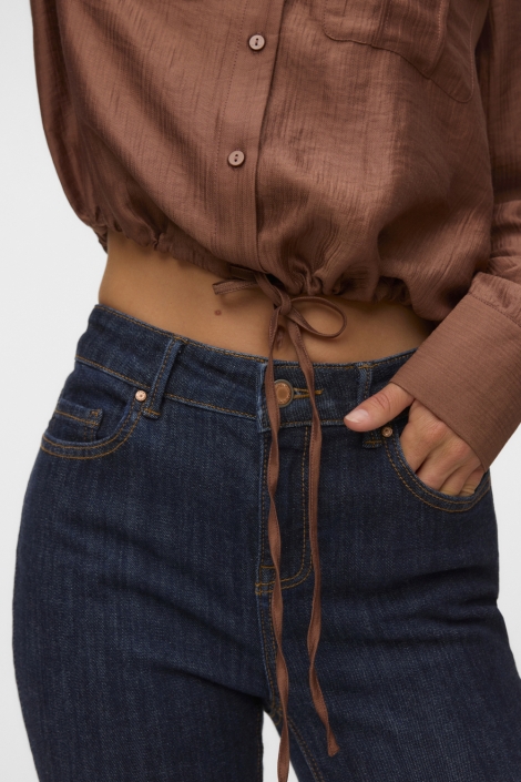 Vero Moda bruine dames blouse | Close up