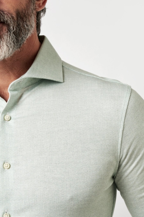 Desoto groene heren overhemd | Close up