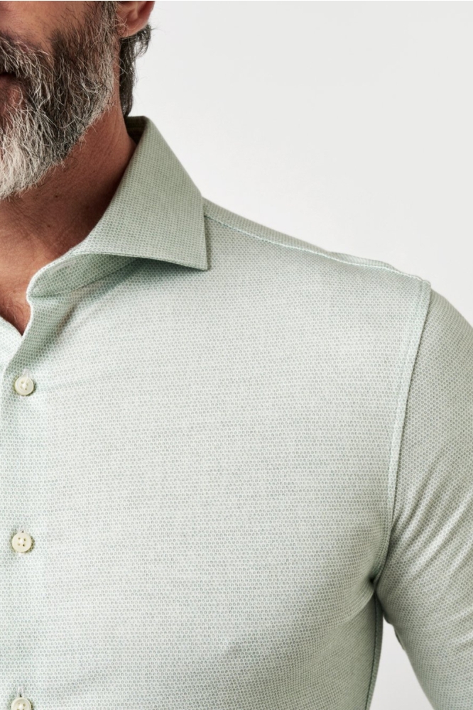 Desoto groene heren overhemd | Close up
