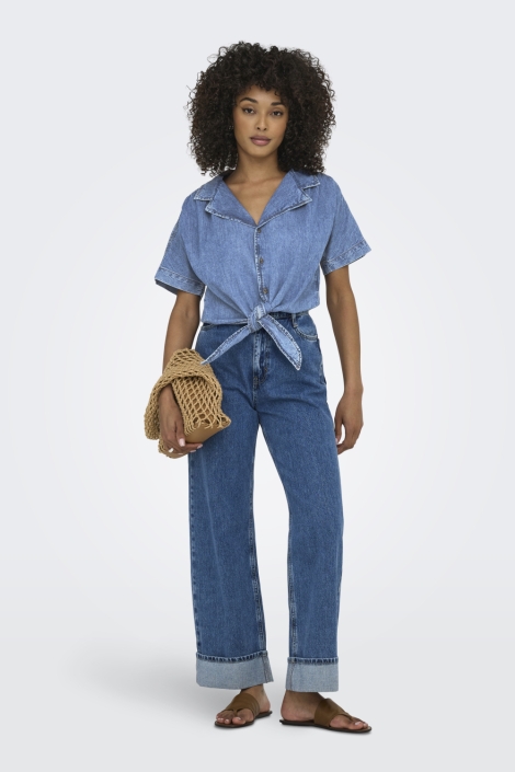 Only blauwe dames blouse | Model