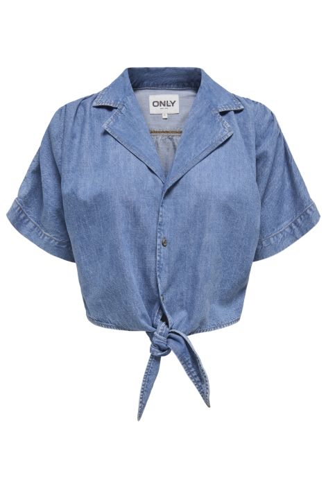 Only blauwe dames blouse | Vooraanzicht