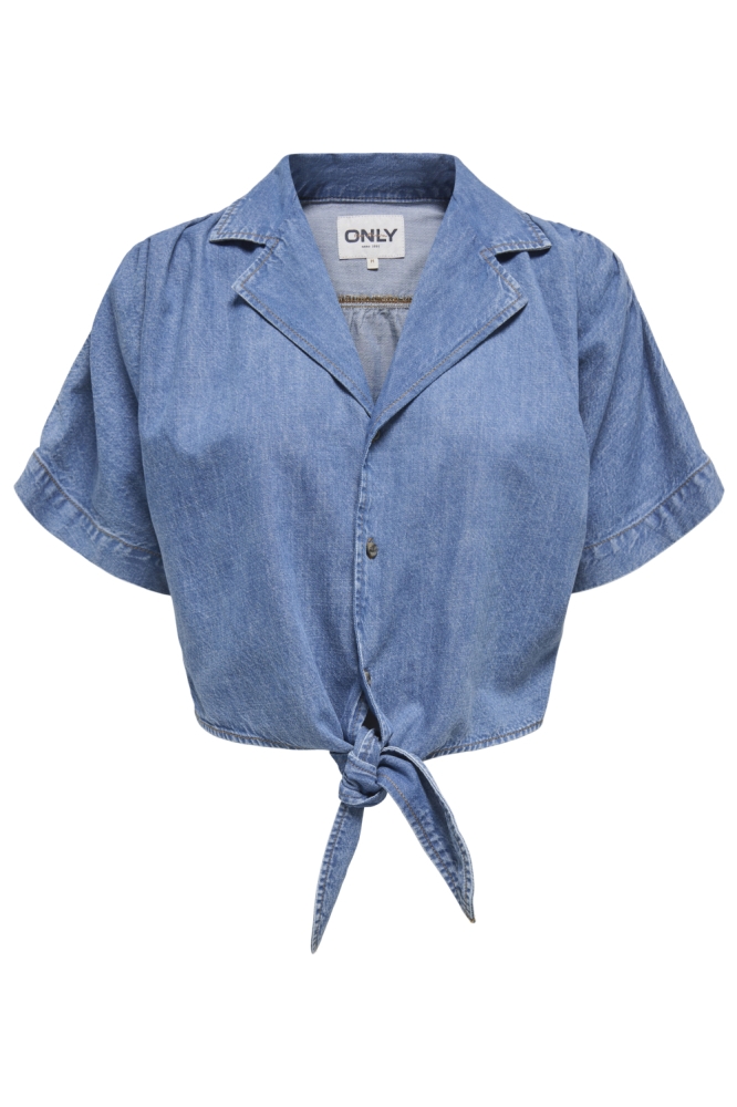 Only blauwe dames blouse | Vooraanzicht