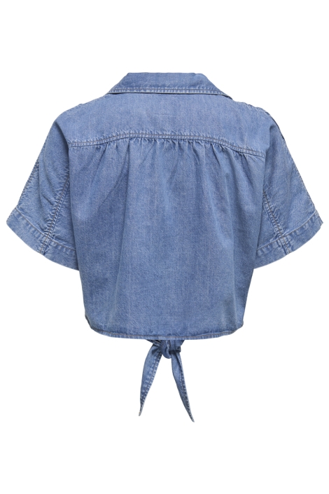 Only blauwe dames blouse | Achteraanzicht
