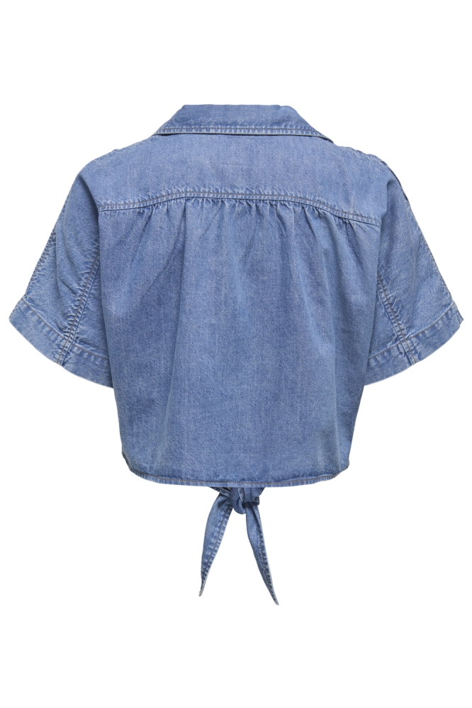 Only blauwe dames blouse | Achteraanzicht