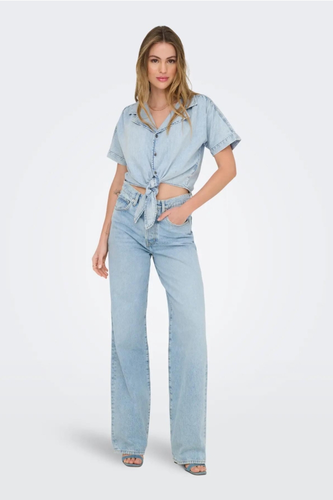 Only blauwe dames blouse | Model
