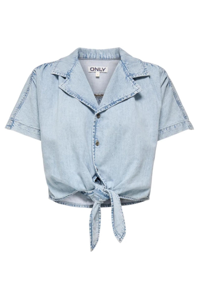 Only blauwe dames blouse | Vooraanzicht