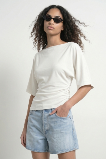Hypedrop T-shirt HDYURI SS DRAPED TOP 32001096 White