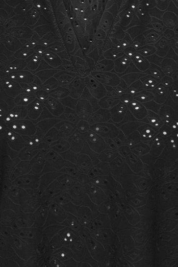 Only onlsmilla l/s v-neck lace top jrs Zwart