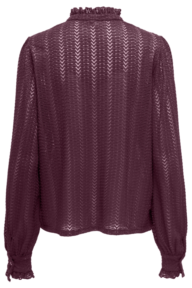 Only bordeaux dames blouse | Achteraanzicht