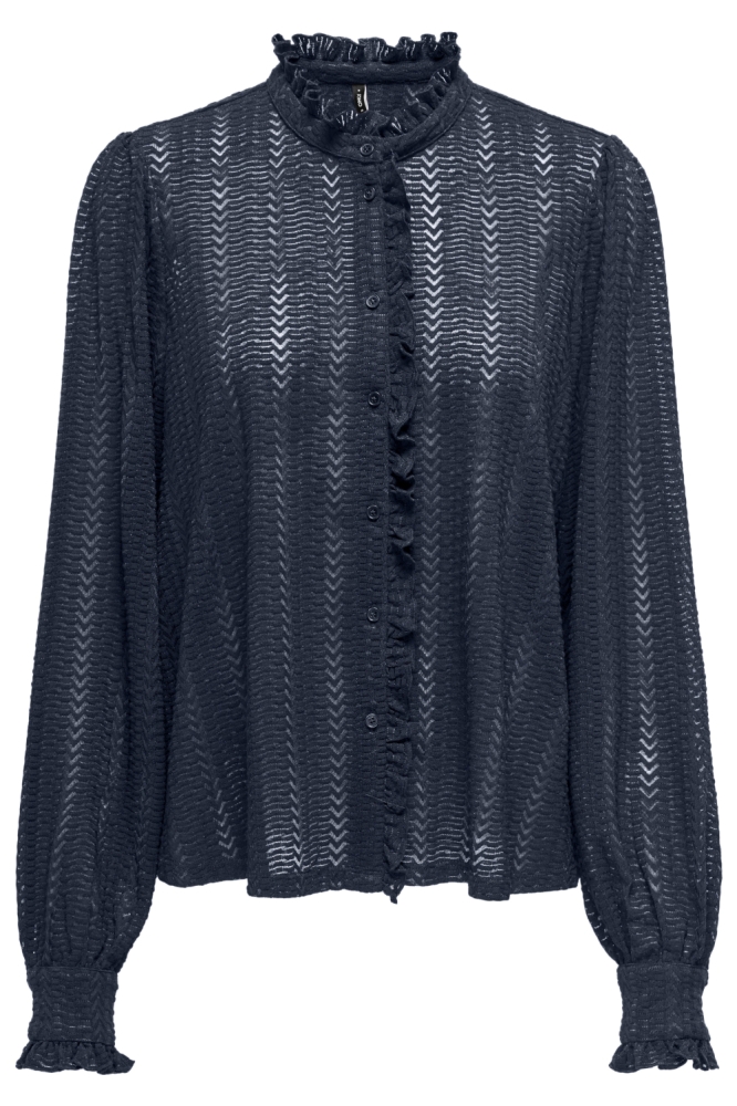 Only blauwe dames blouse | Vooraanzicht