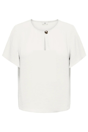 Jacqueline de Yong T-shirt JDYDIVYA LIFE S/S BUTTON TOP WVN DI 15373196 Cloud Dancer
