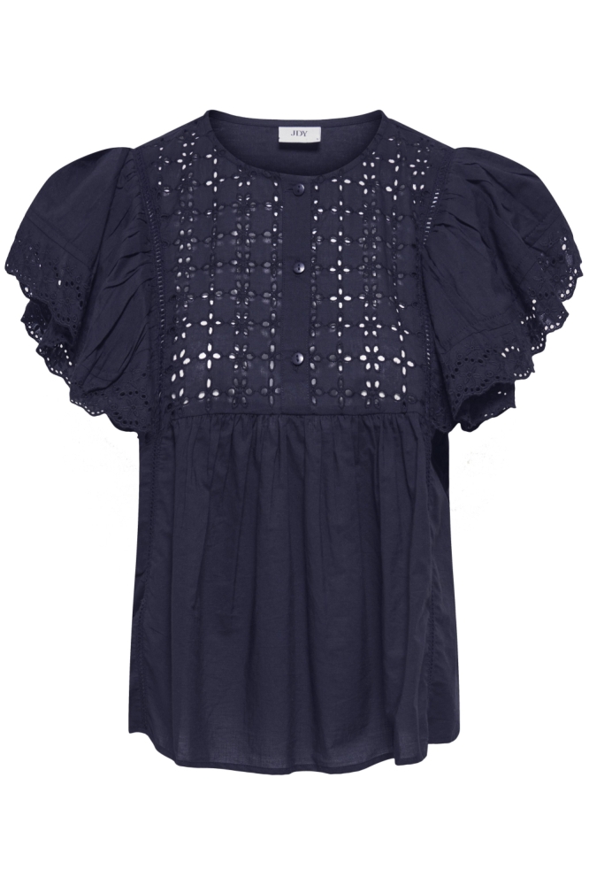 Jacqueline de Yong blauwe dames blouse | Vooraanzicht