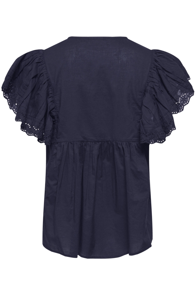 Jacqueline de Yong blauwe dames blouse | Achteraanzicht