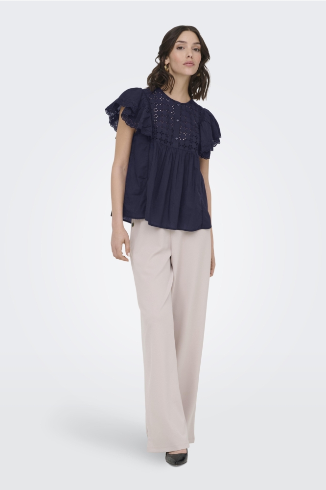Jacqueline de Yong blauwe dames blouse | Model