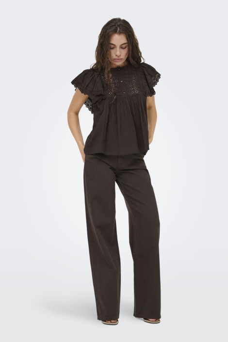 Jacqueline de Yong bruine dames blouse | Model