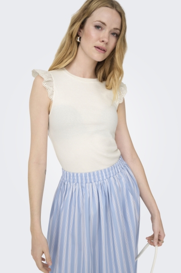 Jacqueline de Yong Top JDYSOFIA S/L FRILL TOP JRS DIA 15350679 Cloud Dancer
