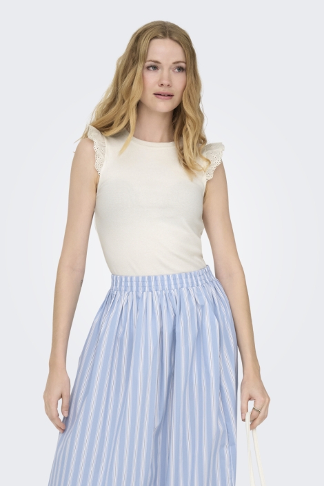 Jacqueline de Yong witte dames top | Model vooraanzicht