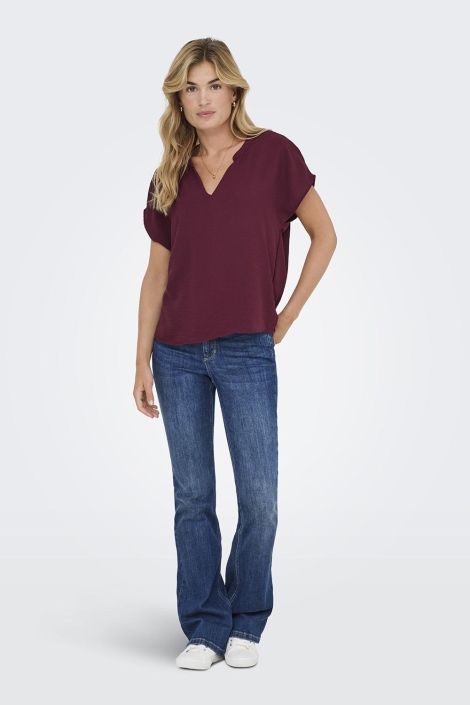 Jacqueline de Yong bordeaux dames t-shirt | Model