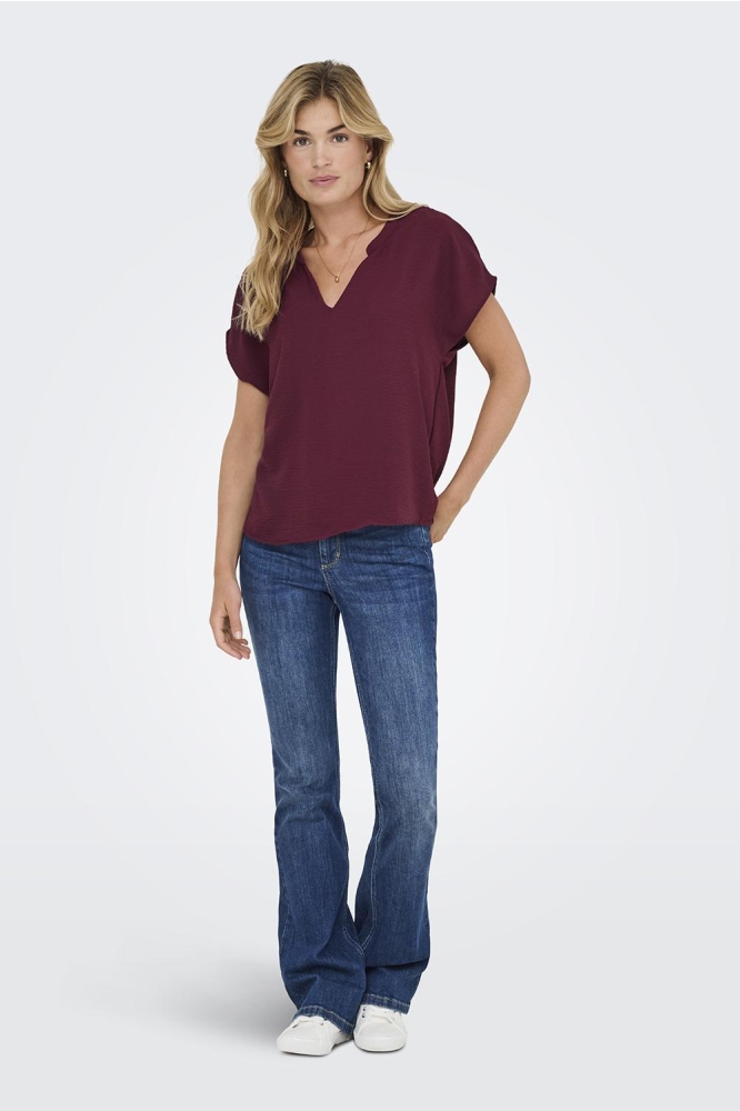 Jacqueline de Yong bordeaux dames t-shirt | Model