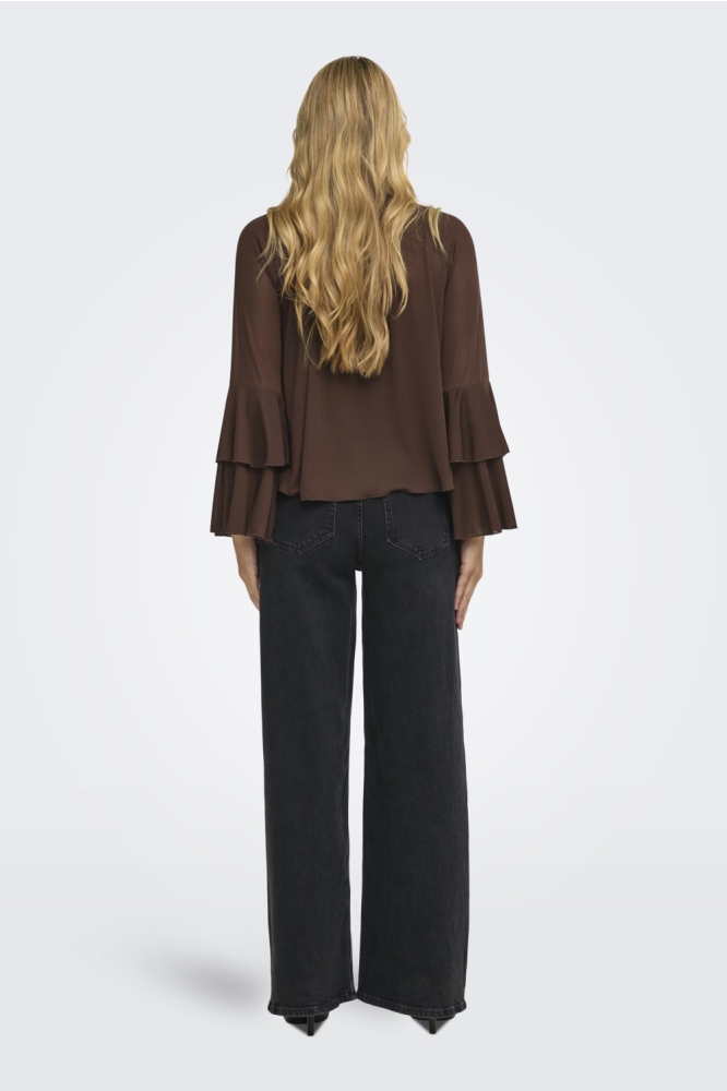 Jacqueline de Yong bruine dames blouse | Model