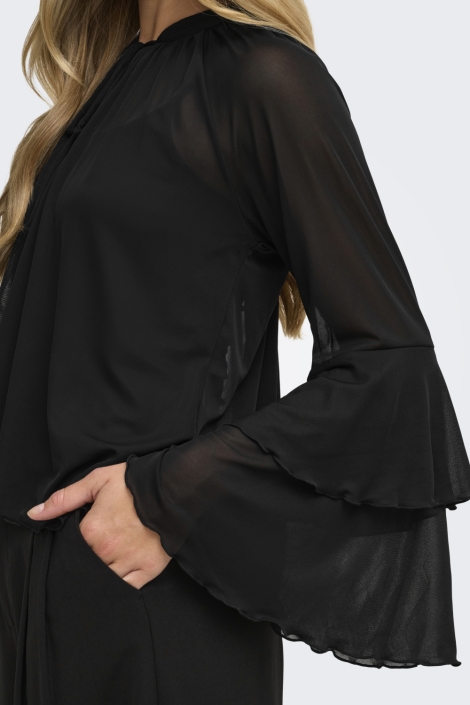 Jacqueline de Yong zwarte dames blouse | Close up