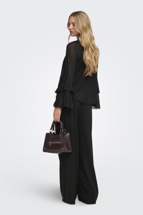 Jacqueline de Yong zwarte dames blouse | Model