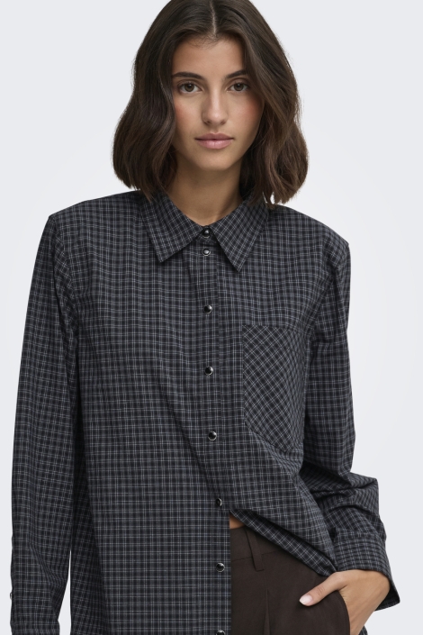Jacqueline de Yong grijze dames blouse | Model vooraanzicht