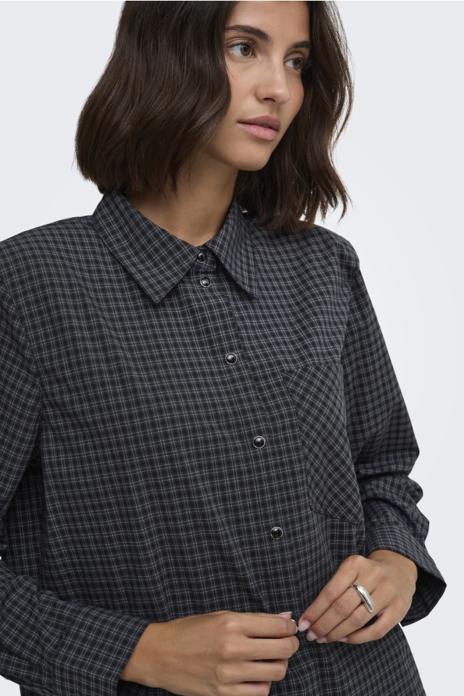 Jacqueline de Yong grijze dames blouse | Close up