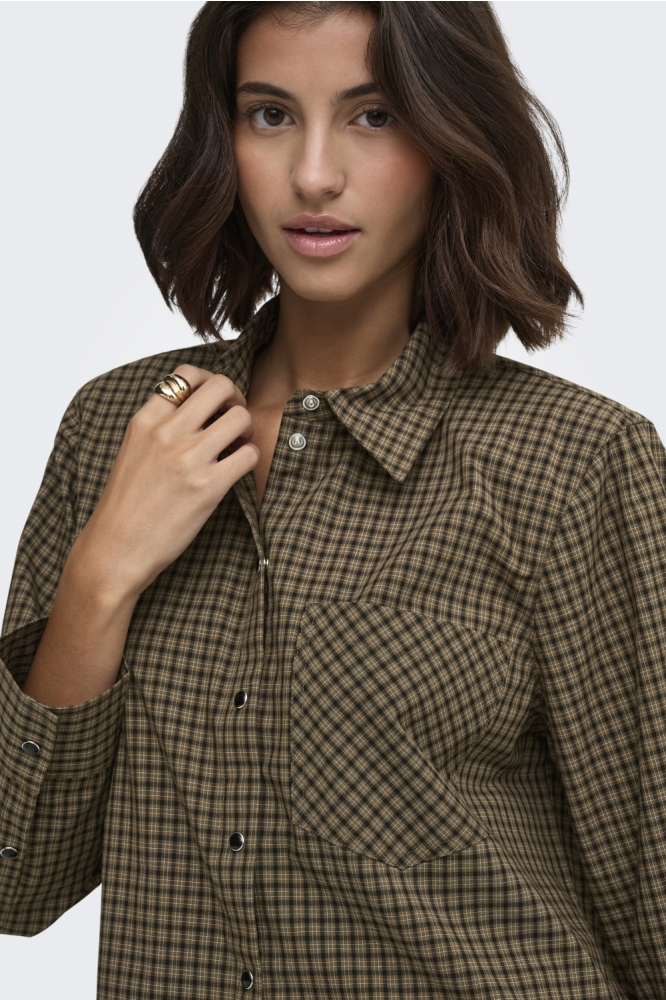 Jacqueline de Yong bruine dames blouse | Close up