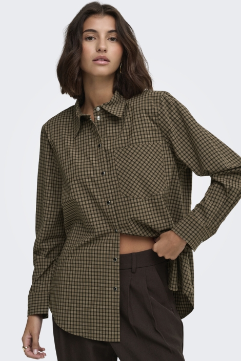 Jacqueline de Yong bruine dames blouse | Model