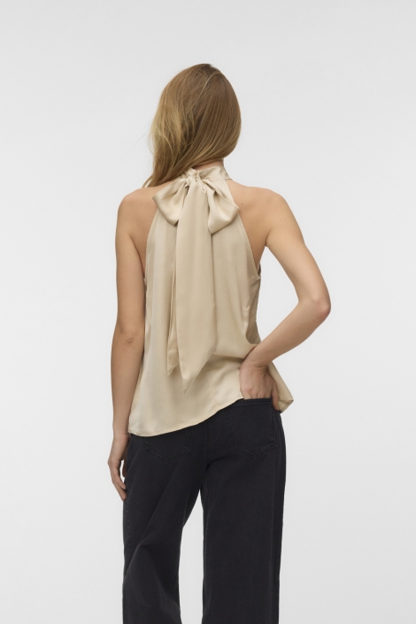 Vero Moda beige dames top | Model achteraanzicht