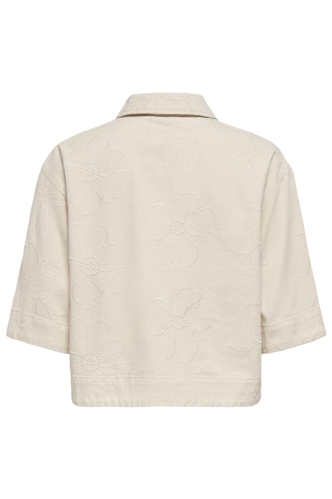 Jacqueline de Yong ecru dames blouse | Achteraanzicht