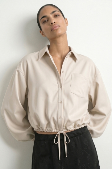 Hypedrop Blouse HDKAREN LS VOLUME TIE SHIRT 32000841 White Swan