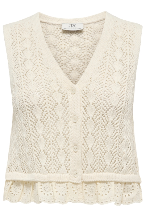 Jacqueline de Yong ecru dames top | Vooraanzicht