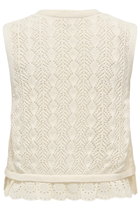 Jacqueline de Yong ecru dames top | Achteraanzicht